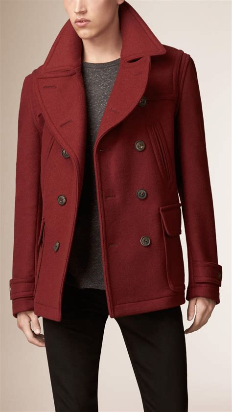 burberry burwood coat men|Burberry pea coat men's sale.